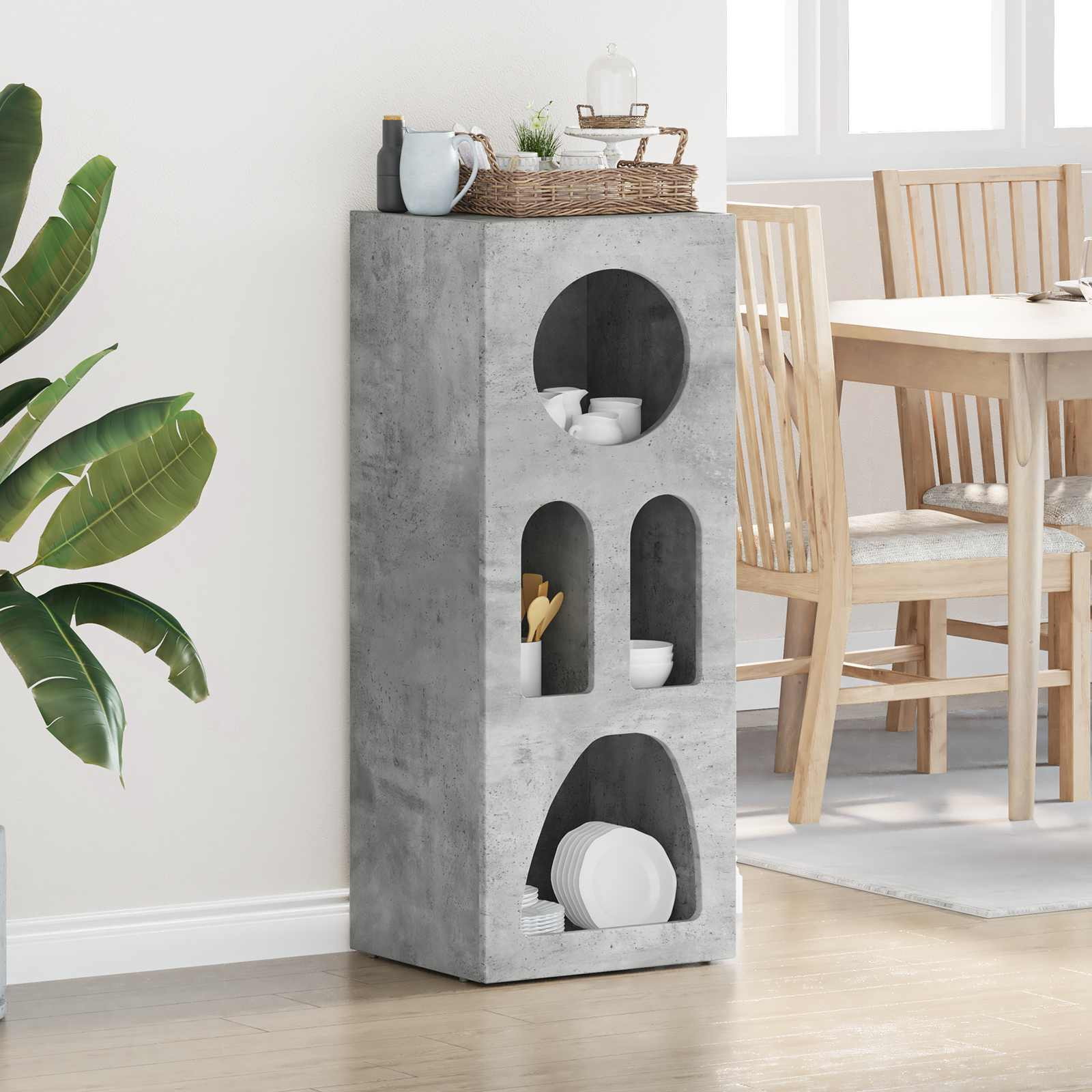 vidaXL Sideboard ELST Beton Grau 40 x 35 x 100,5 cm Holzwerkstoff