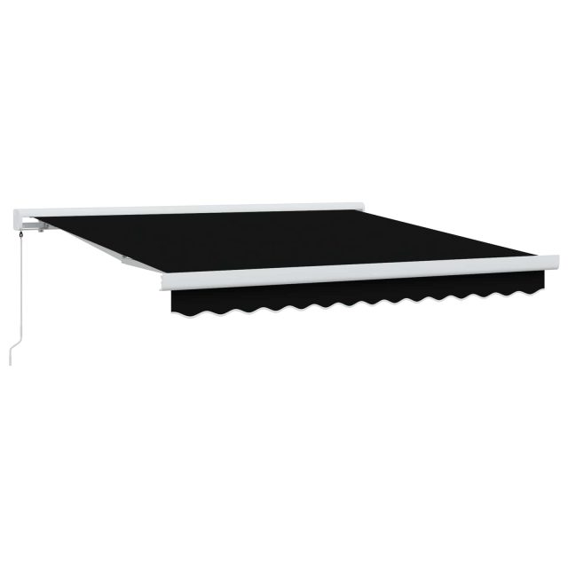 vidaXL Ausziehbare Markise Schwarz 300 x 250 cm Leinen und Aluminium