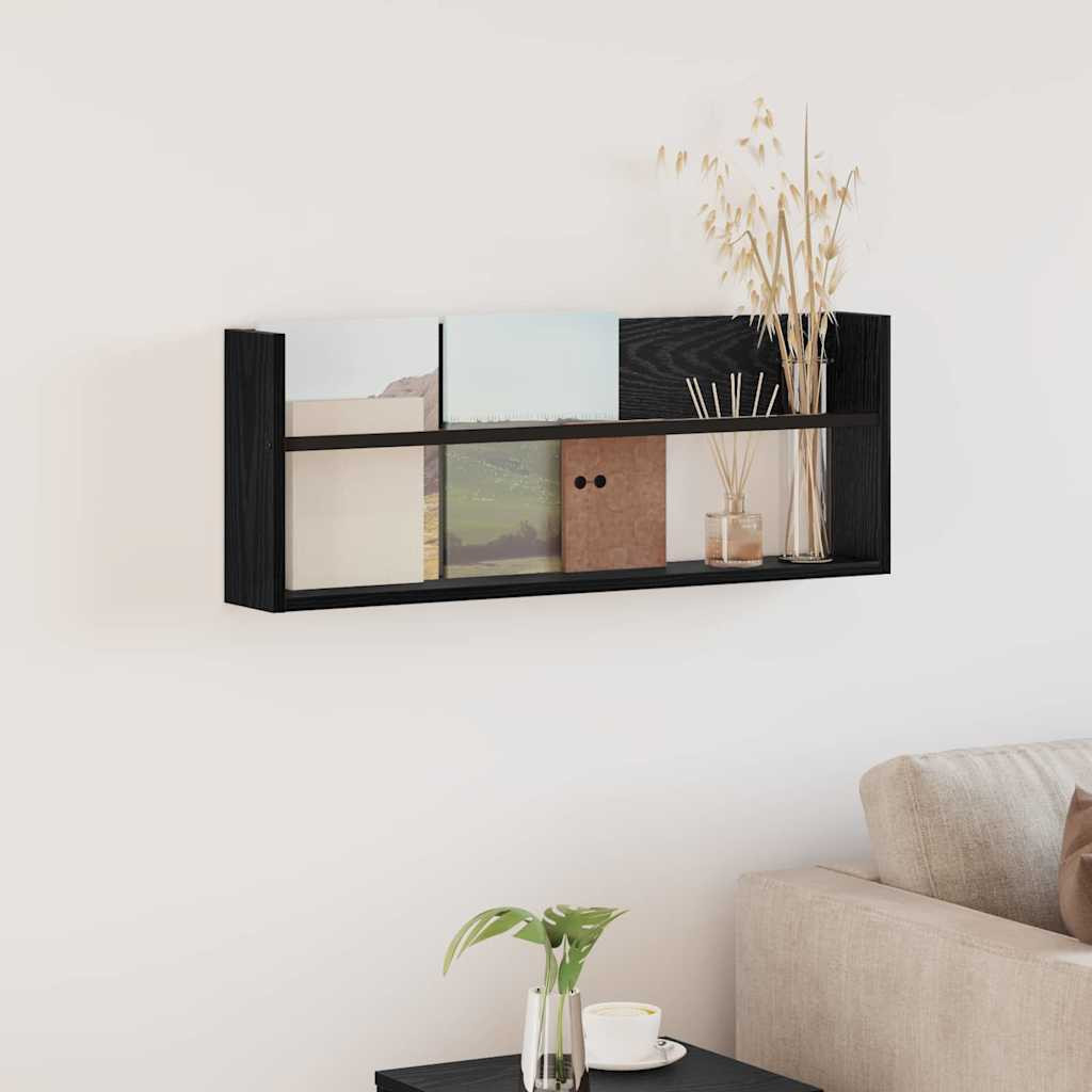 vidaXL Magazinregal Schwarz Eichen-Optik 80 x 12 x 30 cm Holzwerkstoff
