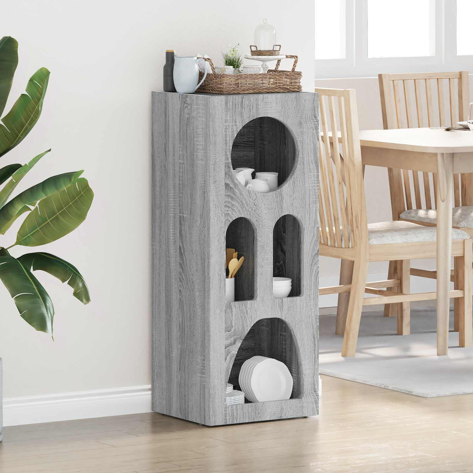 vidaXL Sideboard ELST Graues Sonoma 40 x 35 x 100,5 cm Holzwerkstoff