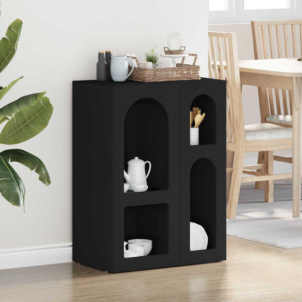 vidaXL Sideboard ELST Schwarz 59 x 35 x 80,5 cm Holzwerkstoff