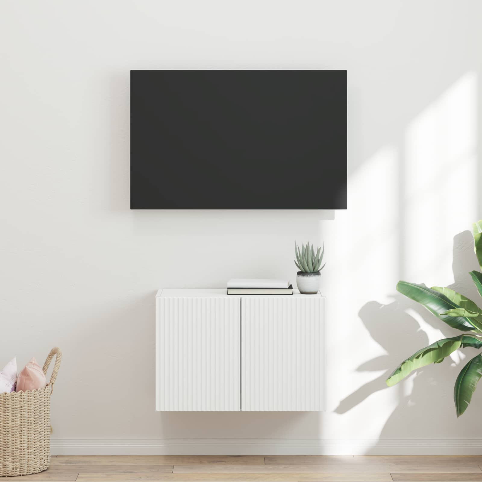 vidaXL TV-Wandschrank Weiß 59,5 x 31 x 40 cm Holzwerkstoff