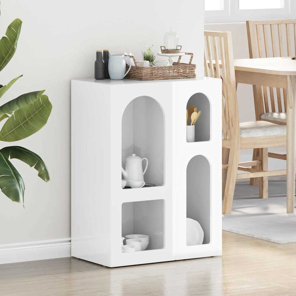 vidaXL Sideboard ELST Hochglanz Weiß 59 x 35 x 80,5 cm Holzwerkstoff