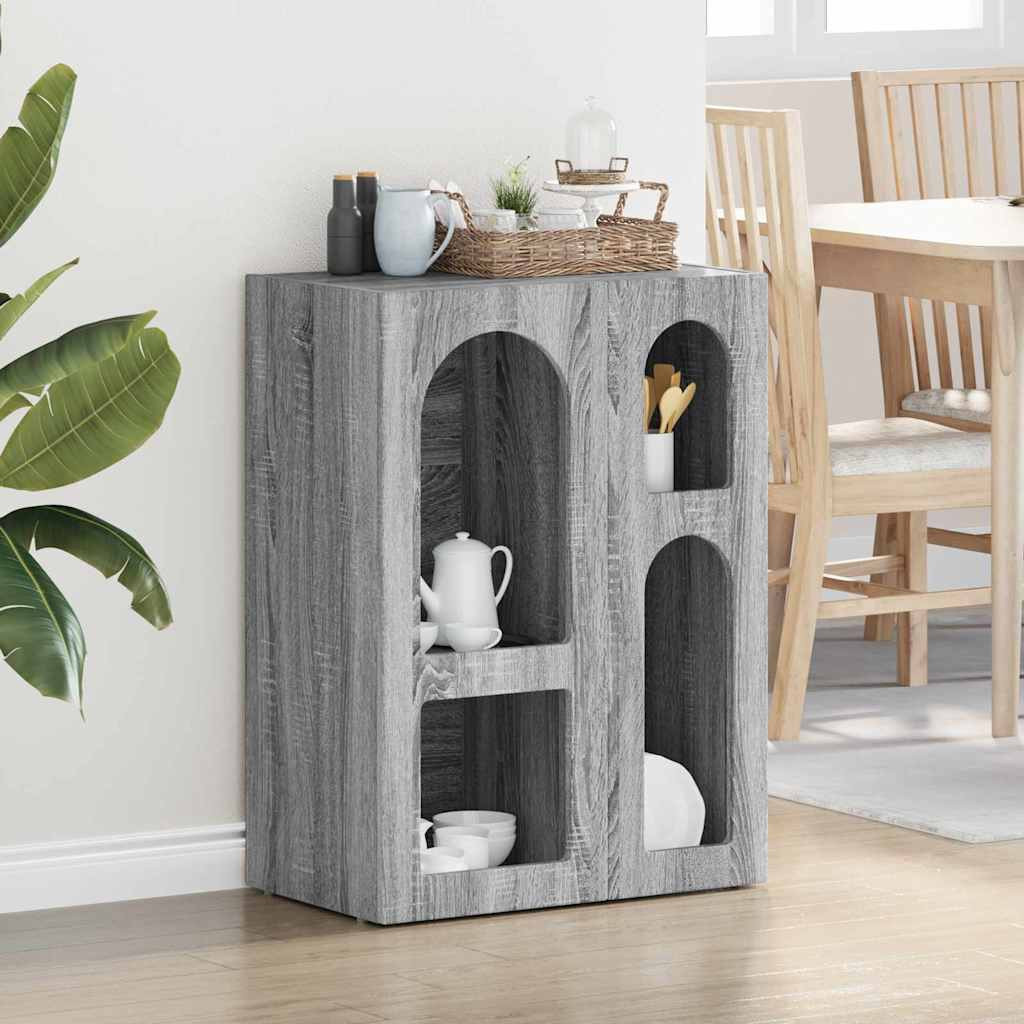 vidaXL Sideboard ELST Graues Sonoma 59 x 35 x 80,5 cm Holzwerkstoff