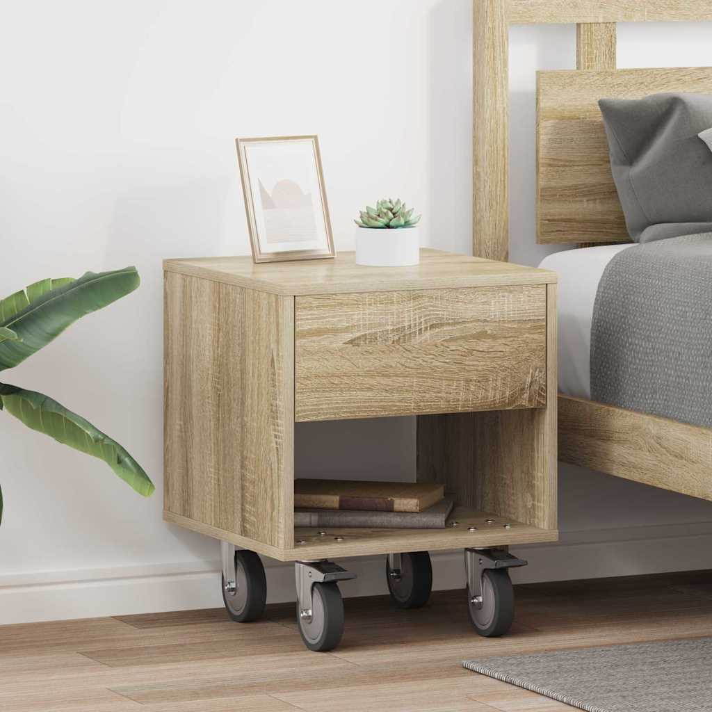 vidaXL Nachttisch 2 pcs Sonoma-Eiche 40,5 x 40 x 48 cm Holzwerkstoff