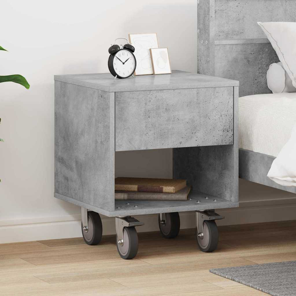 vidaXL Nachttisch Beton Grau 40,5 x 40 x 48 cm Holzwerkstoff