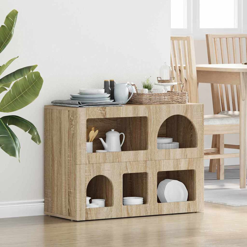 vidaXL Sideboard ELST Sonoma-Eiche 80,5 x 35 x 59 cm Holzwerkstoff