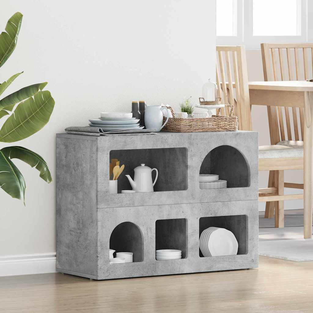 vidaXL Sideboard ELST Beton Grau 80,5 x 35 x 59 cm Holzwerkstoff