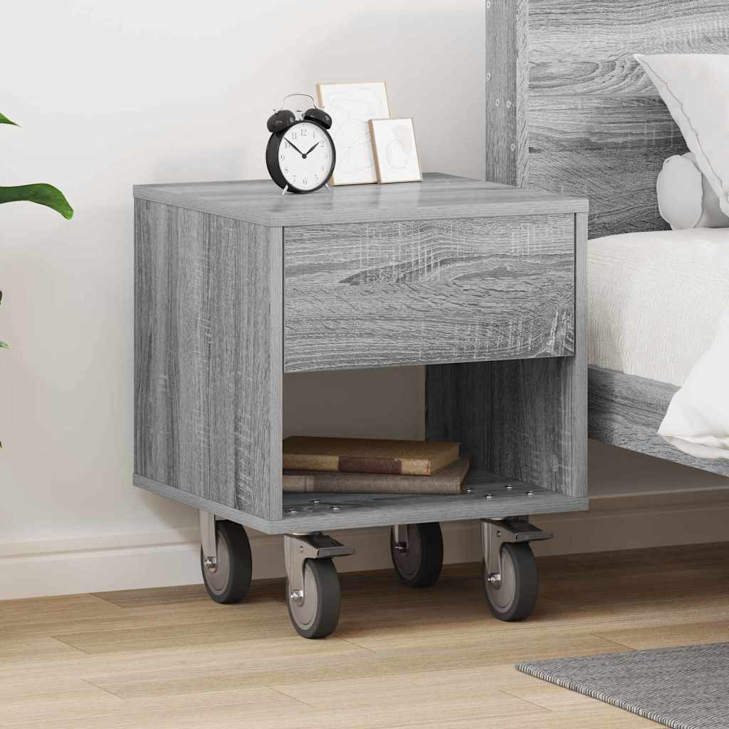 vidaXL Nachttisch Graues Sonoma 40,5 x 40 x 48 cm Holzwerkstoff