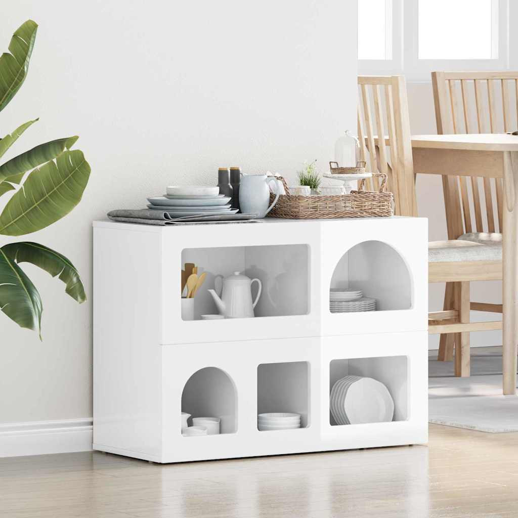 vidaXL Sideboard ELST Hochglanz Weiß 80,5 x 35 x 59 cm Holzwerkstoff