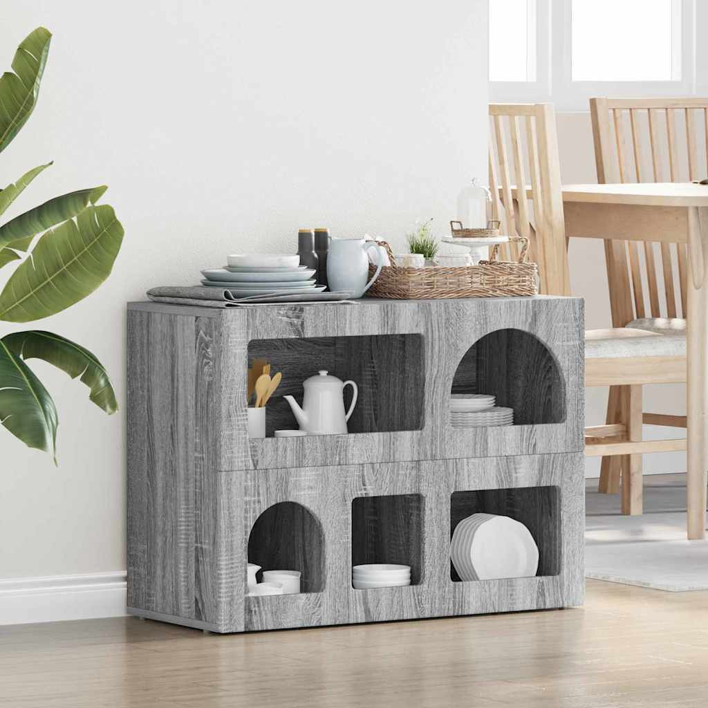 vidaXL Sideboard ELST Graues Sonoma 80,5 x 35 x 59 cm Holzwerkstoff