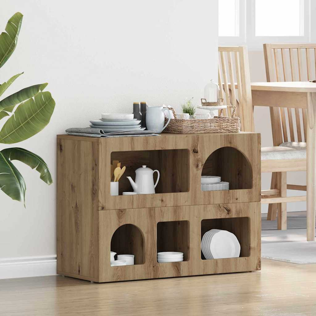 vidaXL Sideboard ELST Artisan-Eiche 80,5 x 35 x 59 cm Holzwerkstoff