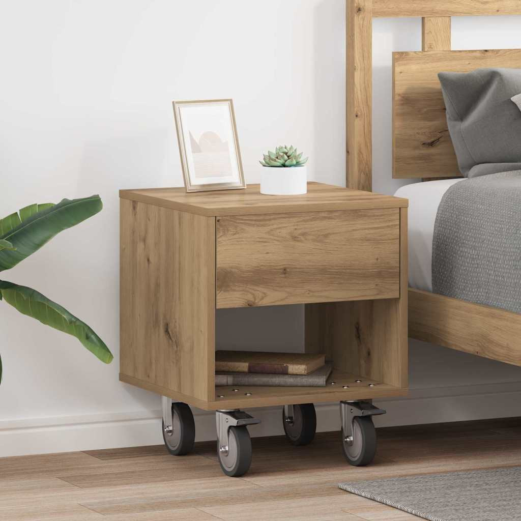 vidaXL Nachttisch 2 Stk. Artisan-Eiche 40,5 x 40 x 48 cm Holzwerkstoff