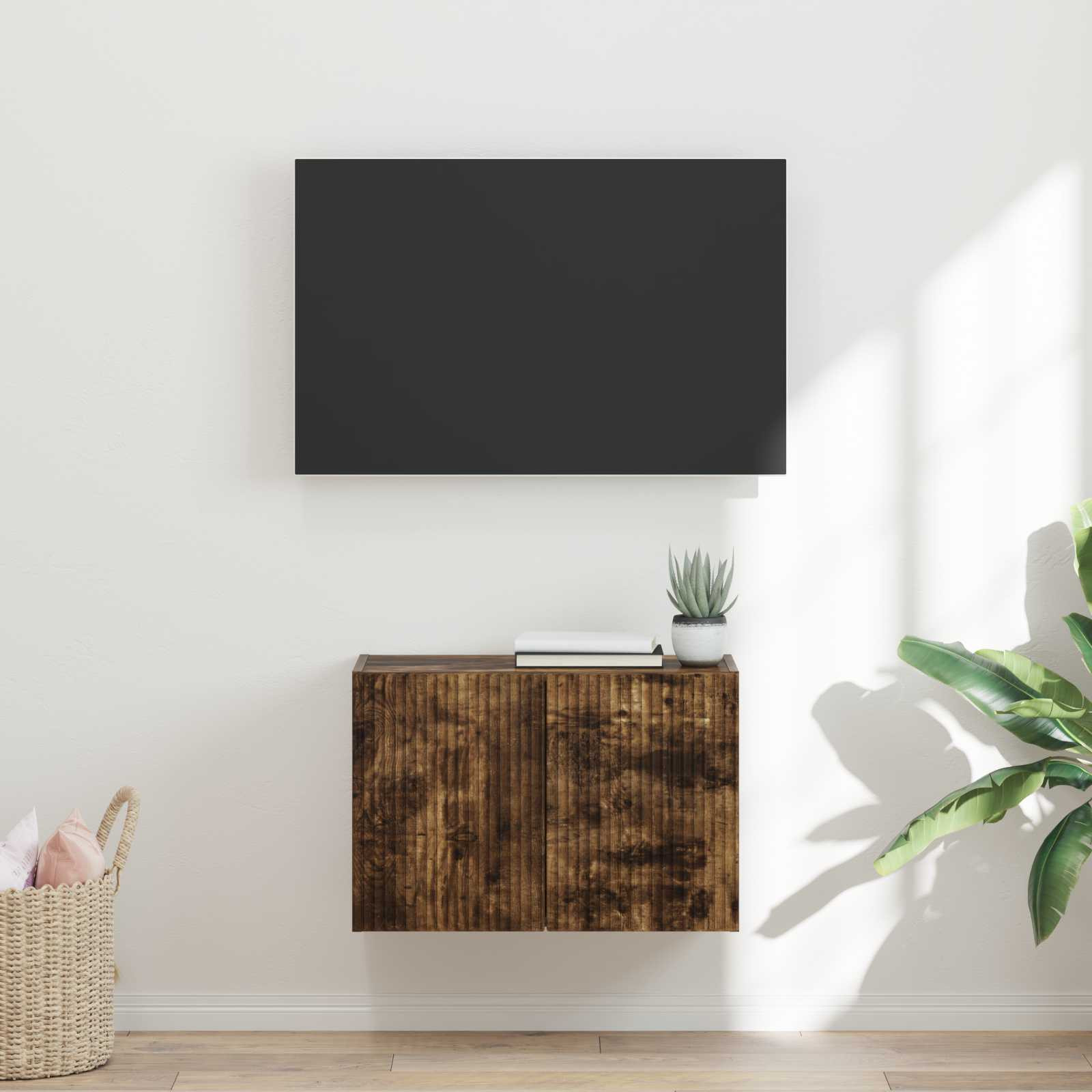 vidaXL TV-Wandschrank Wandmontiert Geräucherte Eiche 59,5 x 31 x 40 cm