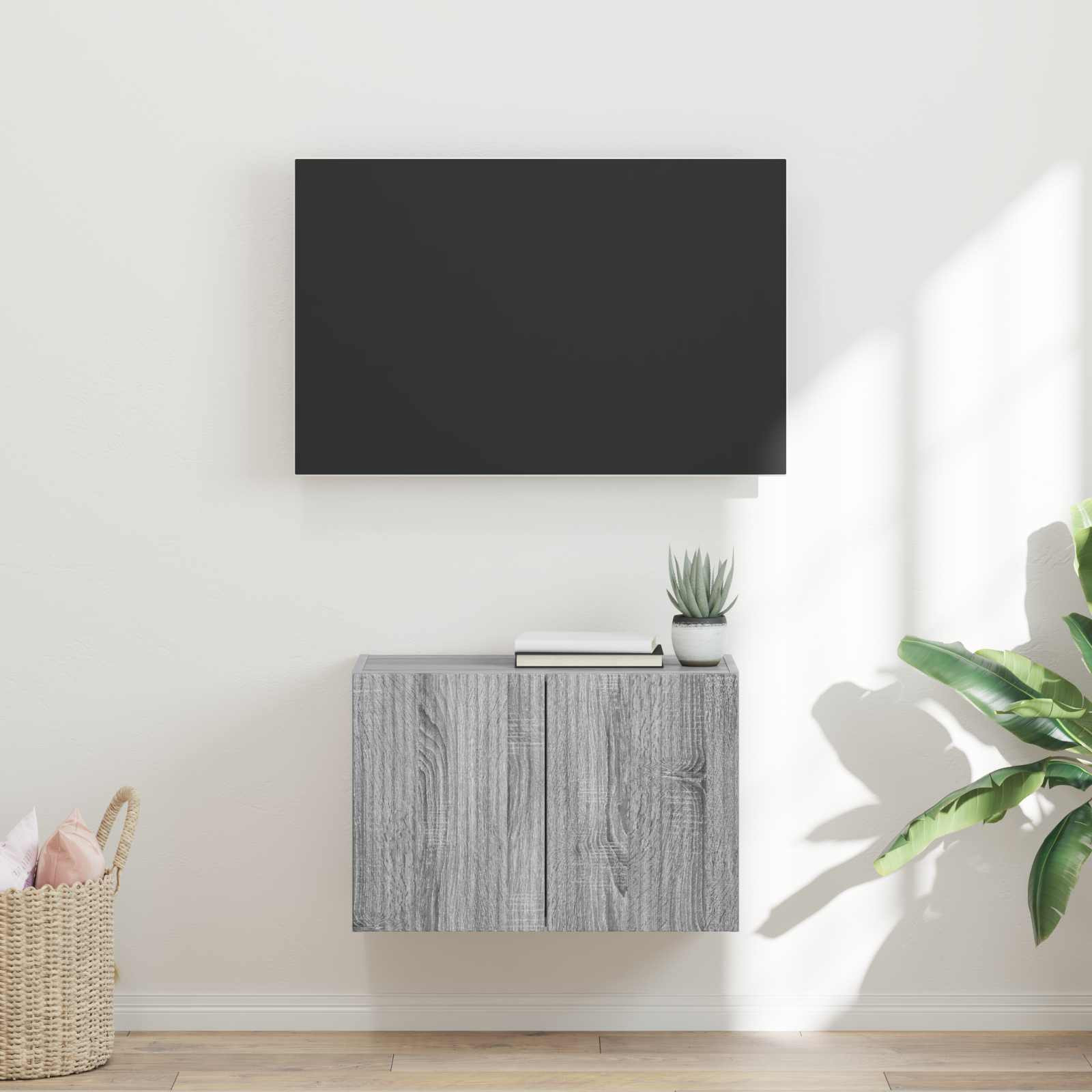 vidaXL TV-Wandschrank Graues Sonoma 59,5 x 31 x 40 cm Holzwerkstoff