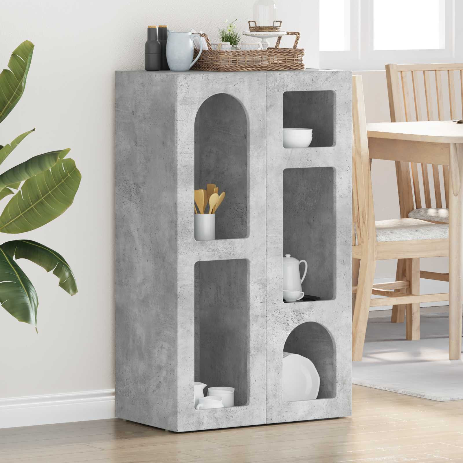 vidaXL Sideboard ELST Beton Grau 59 x 35 x 100,5 cm Holzwerkstoff