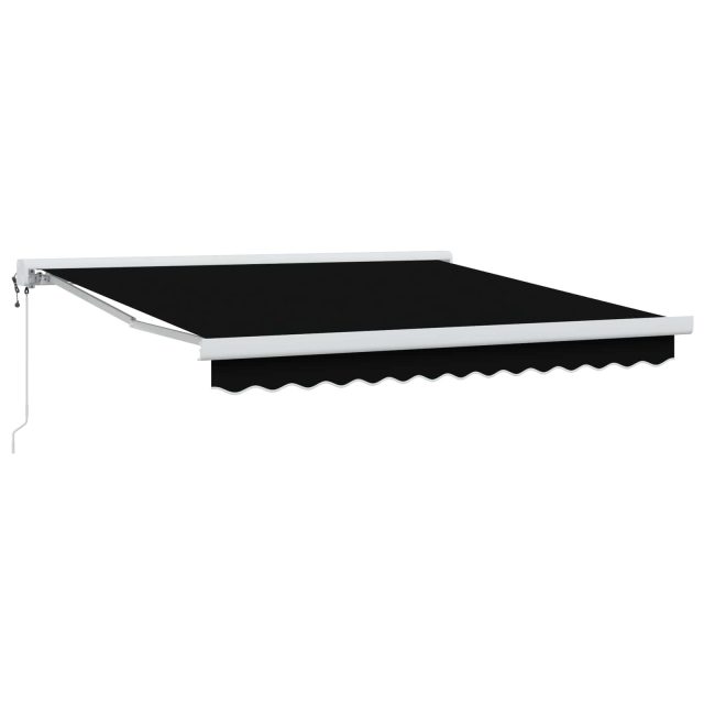 vidaXL Ausziehbare Markise Schwarz 300 x 250 x 165 cm Stoff und Metall
