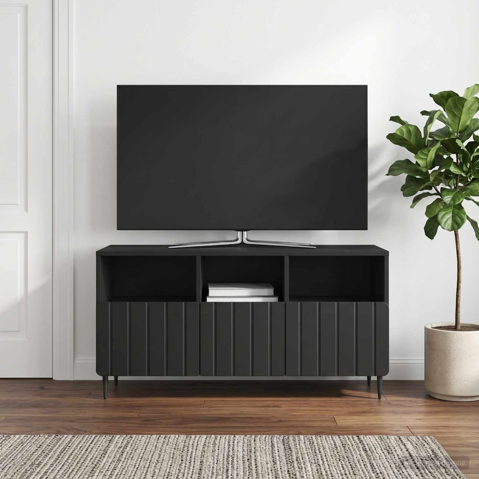 vidaXL TV-Schränk Schwarz 102 x 34,5 x 50 cm Holzwerkstoff