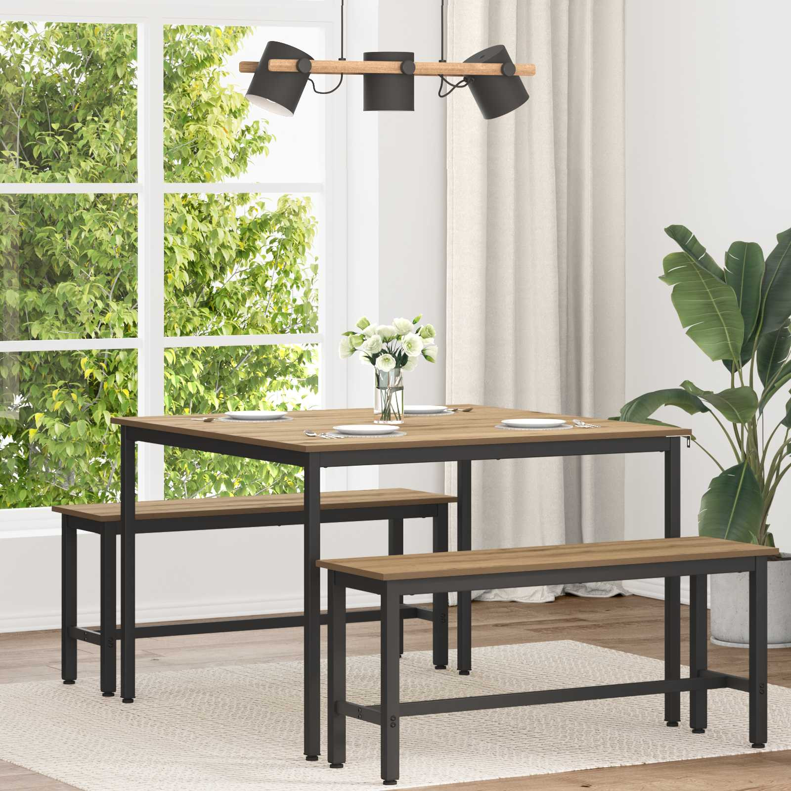 vidaXL Esstische 110 x 110 x 75 cm METALL Rechtwinklig