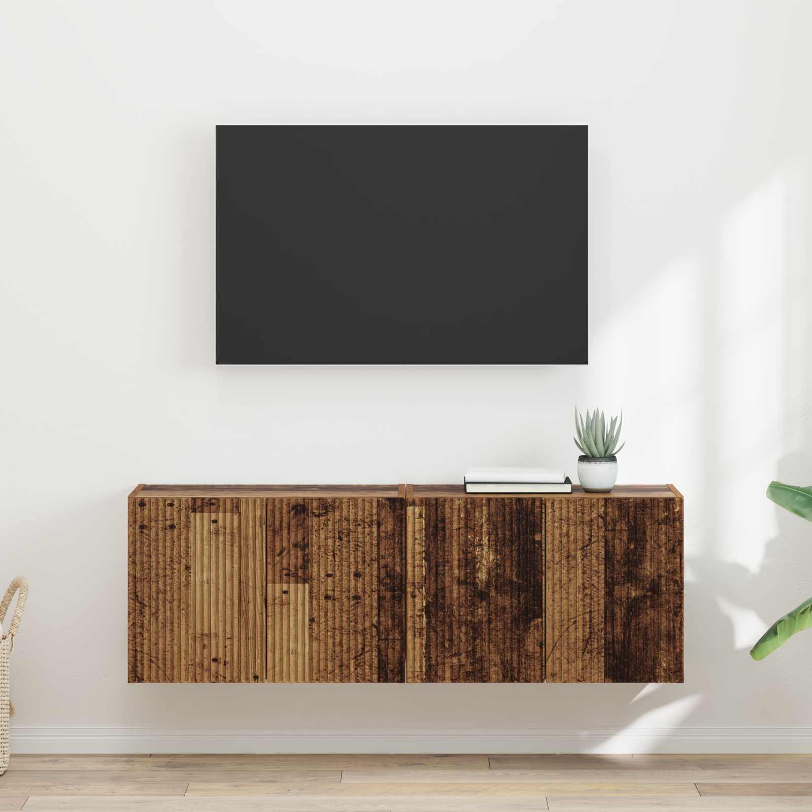 vidaXL TV-Wandschrank 2 pcs Altholz 59,5 x 31 x 40 cm Holzwerkstoff