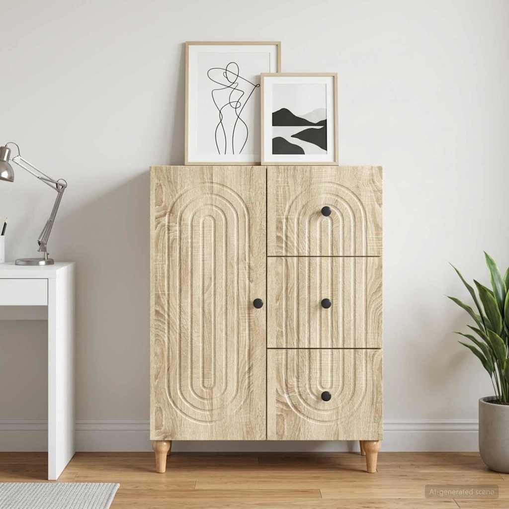 vidaXL Sideboard Sonoma-Eiche 66 x 34,5 x 90 cm Holzwerkstoff