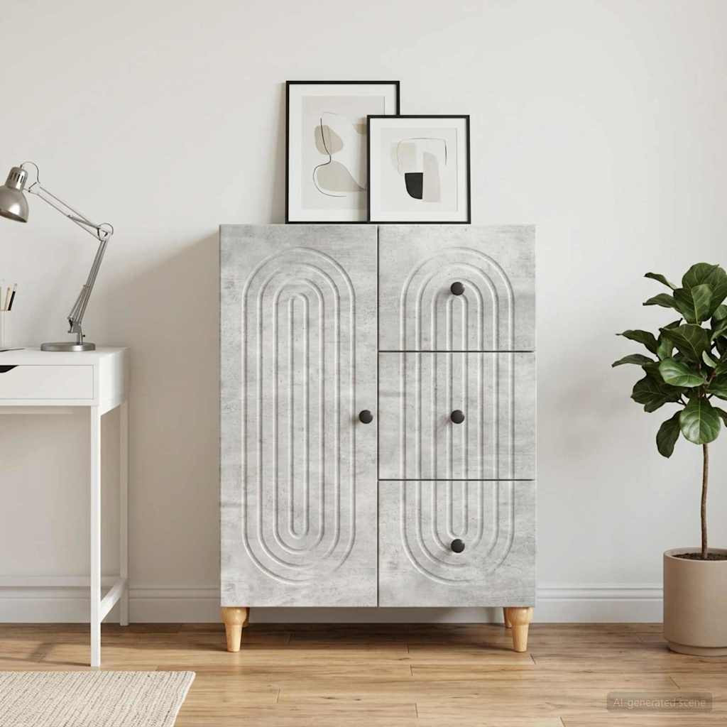 vidaXL Sideboard Betongrau 66 x 34,5 x 90 cm Holzwerkstoff