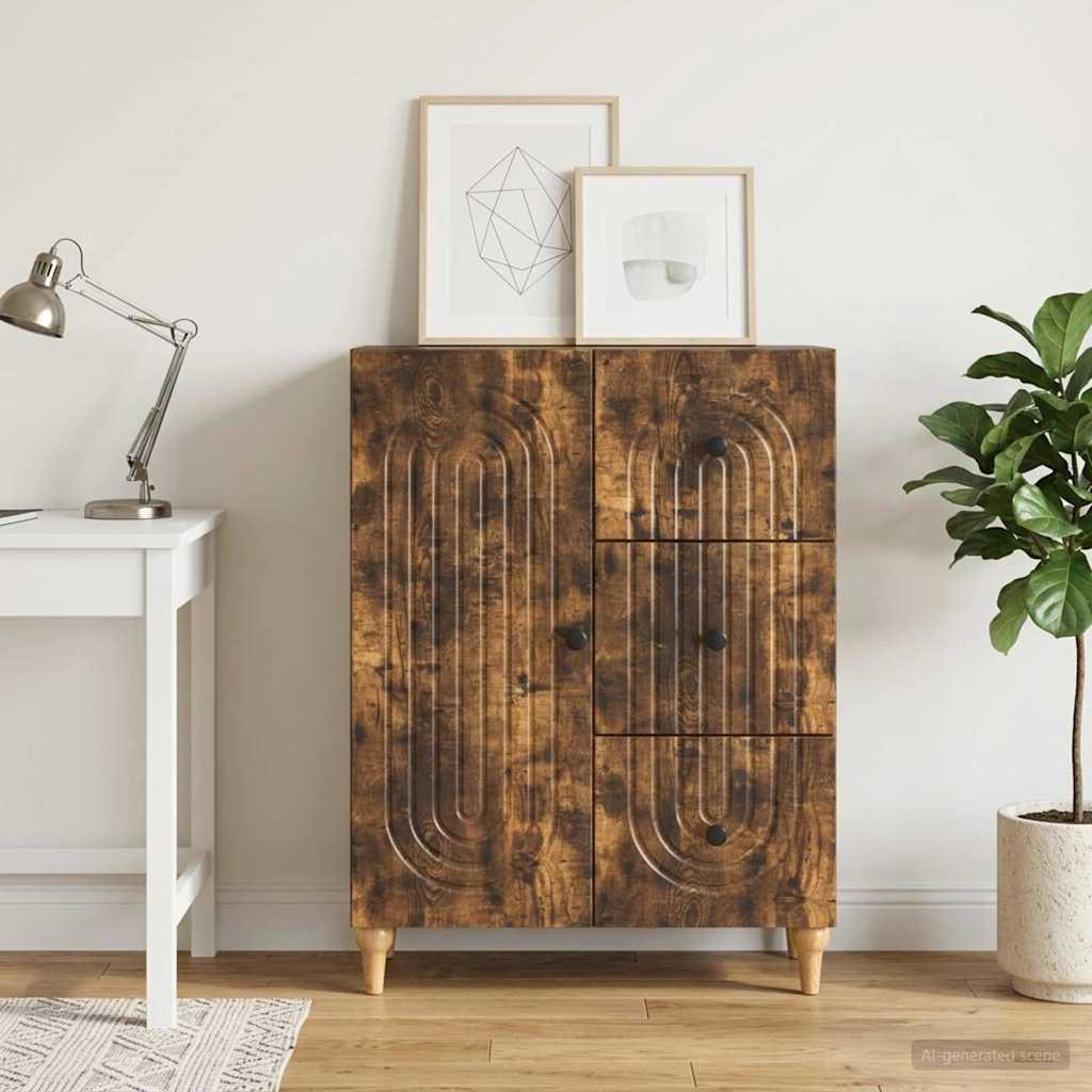 vidaXL Sideboard Geräucherte Eiche 66 x 34,5 x 90 cm Holzwerkstoff