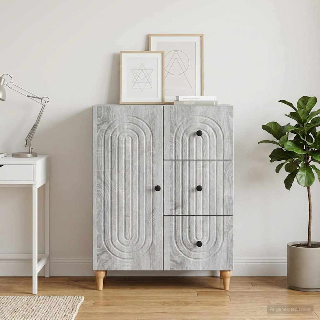 vidaXL Sideboard Graues Sonoma 66 x 34,5 x 90 cm Holzwerkstoff