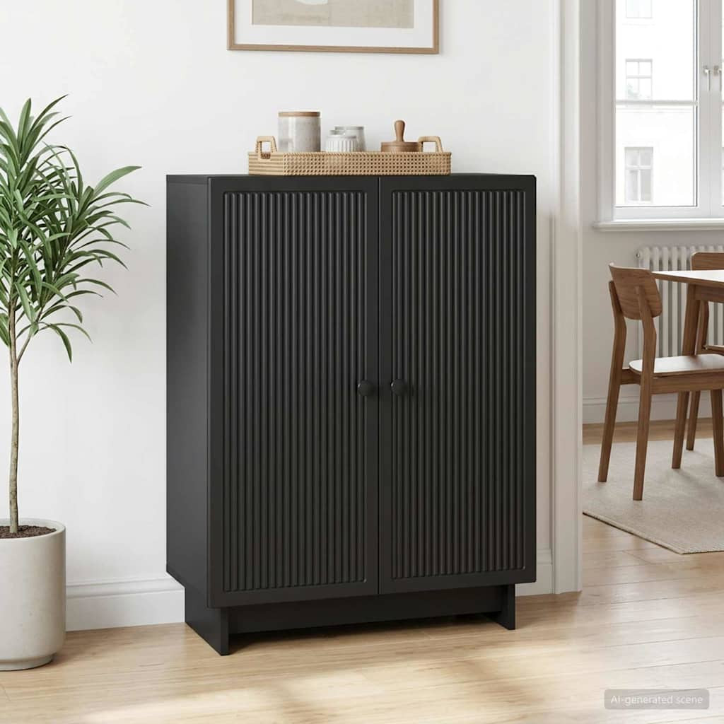 vidaXL Sideboard Schwarz 66 x 34,5 x 90 cm Holzwerkstoff