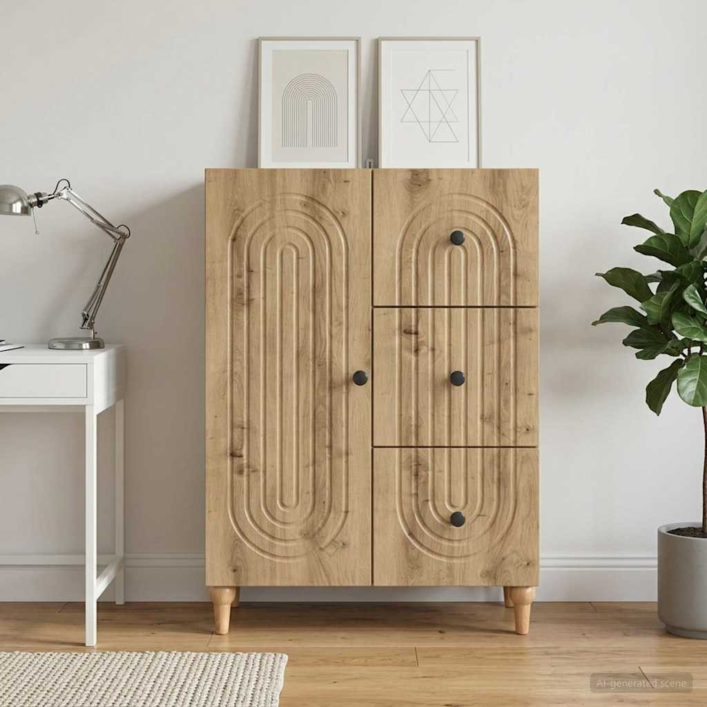 vidaXL Sideboard Artisan-Eiche 66 x 34,5 x 90 cm Holzwerkstoff