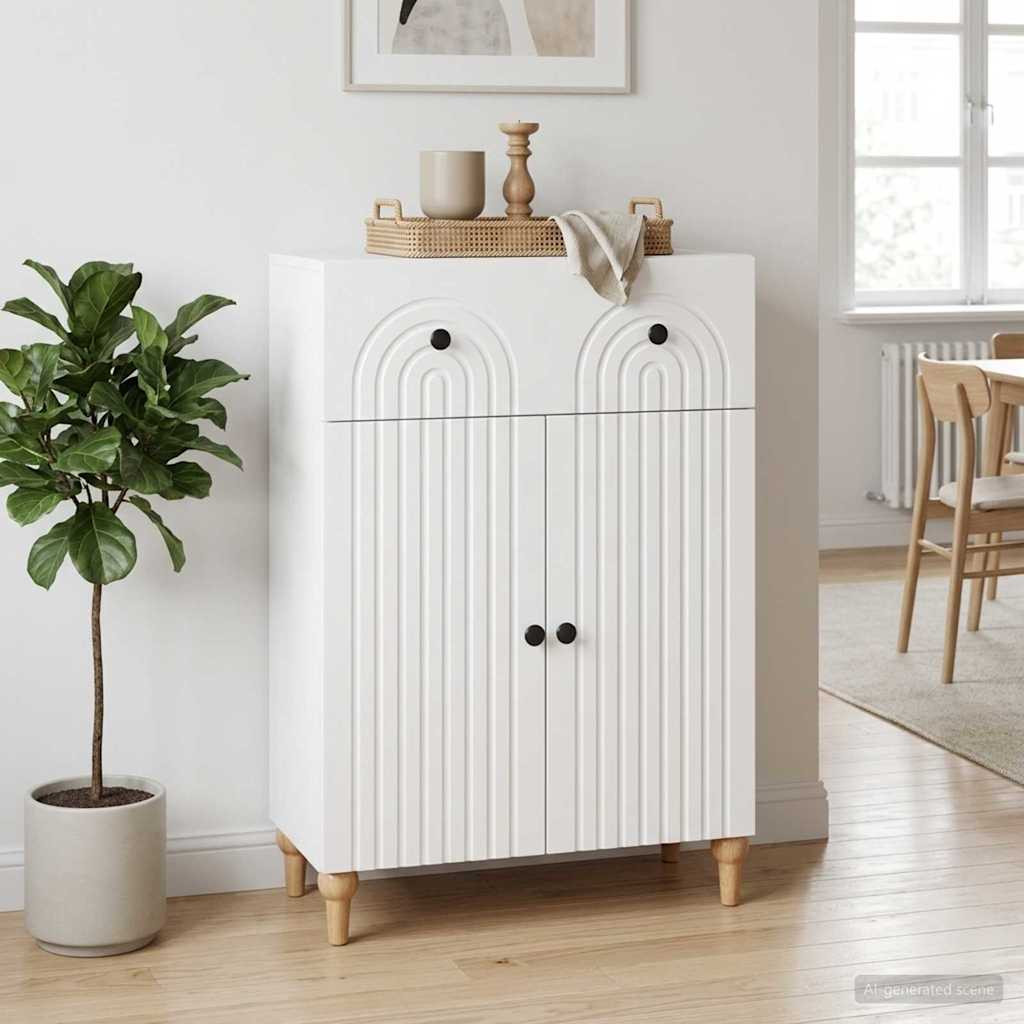 vidaXL Sideboard Weiß 66 x 34,5 x 90 cm Holzwerkstoff