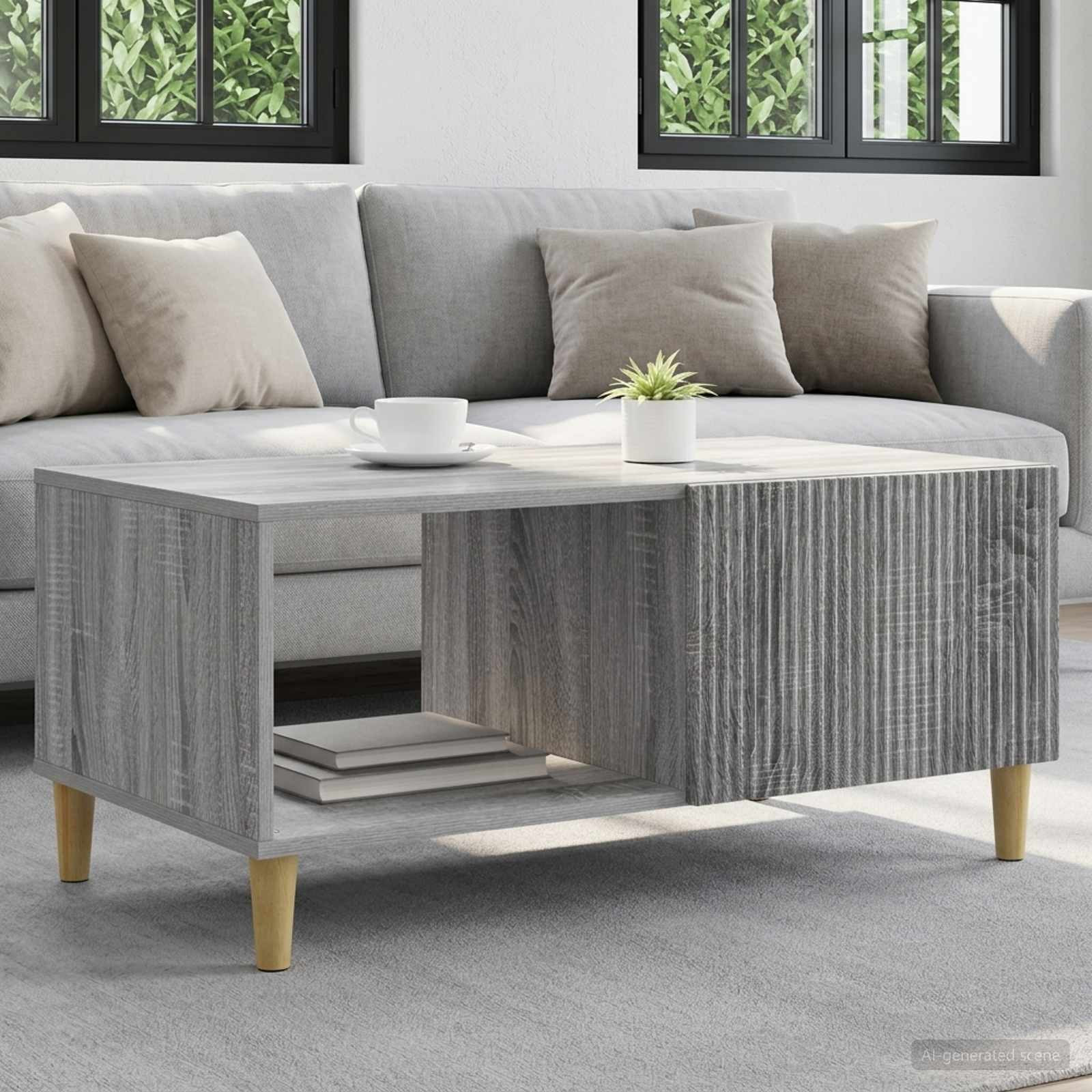 vidaXL Couchtisch Graues Sonoma 90 x 50 x 40 cm Holzwerkstoff