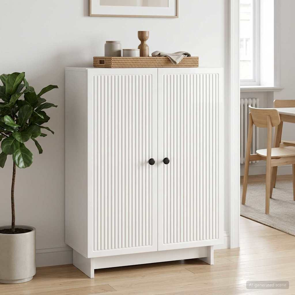 vidaXL Sideboard Hochglanz Weiß 66 x 34,5 x 90 cm Holzwerkstoff