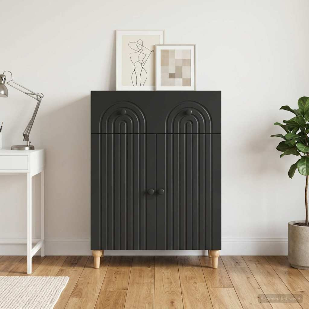 vidaXL Sideboard Schwarz 66 x 34,5 x 90 cm Holzwerkstoff