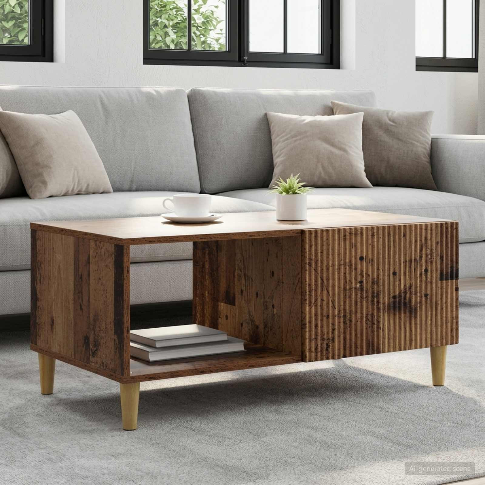 vidaXL Couchtisch Altholz 90 x 50 x 40 cm Holzwerkstoff