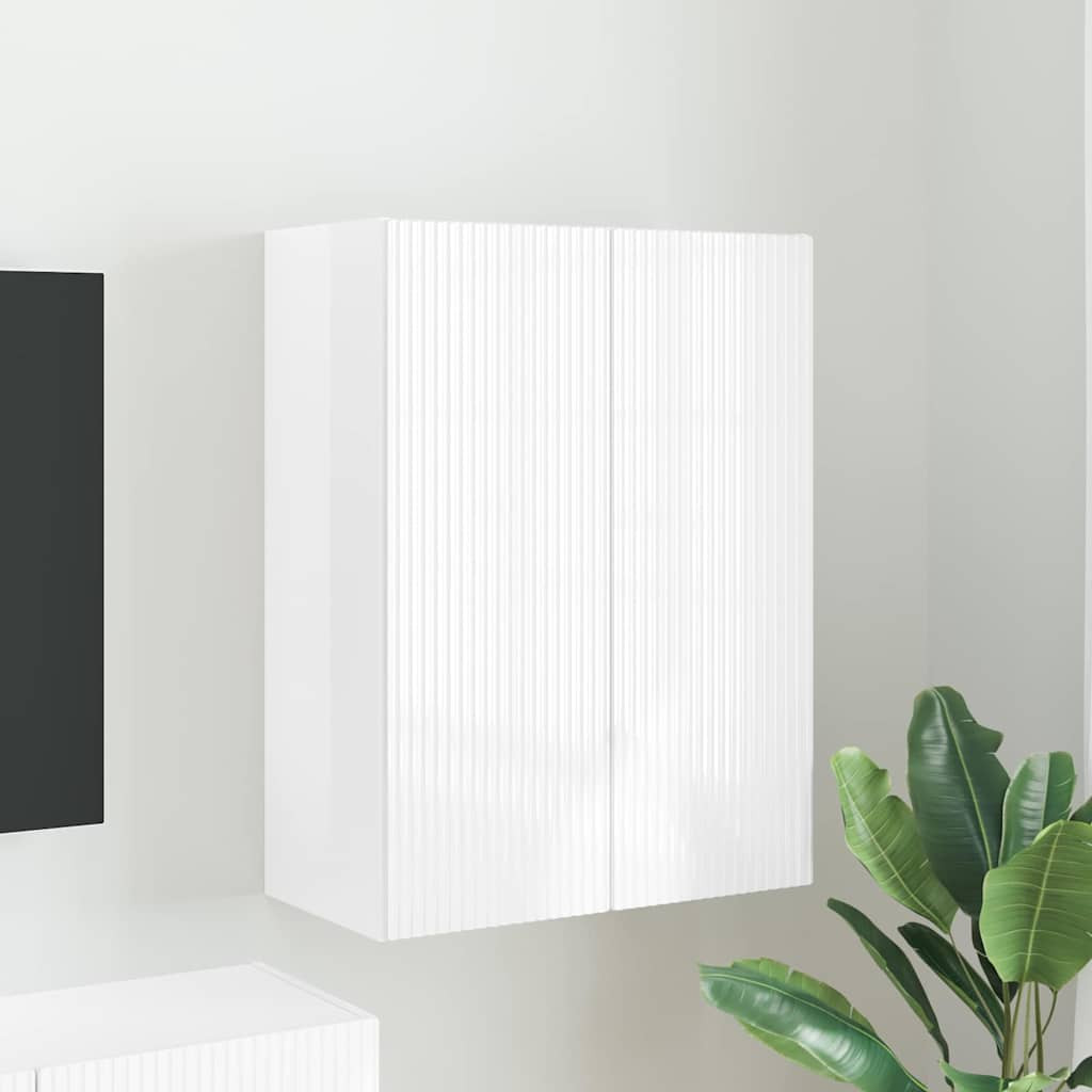 vidaXL TV-Wandschrank Hochglanz Weiß 59,5 x 31 x 80 cm Holzwerkstoff