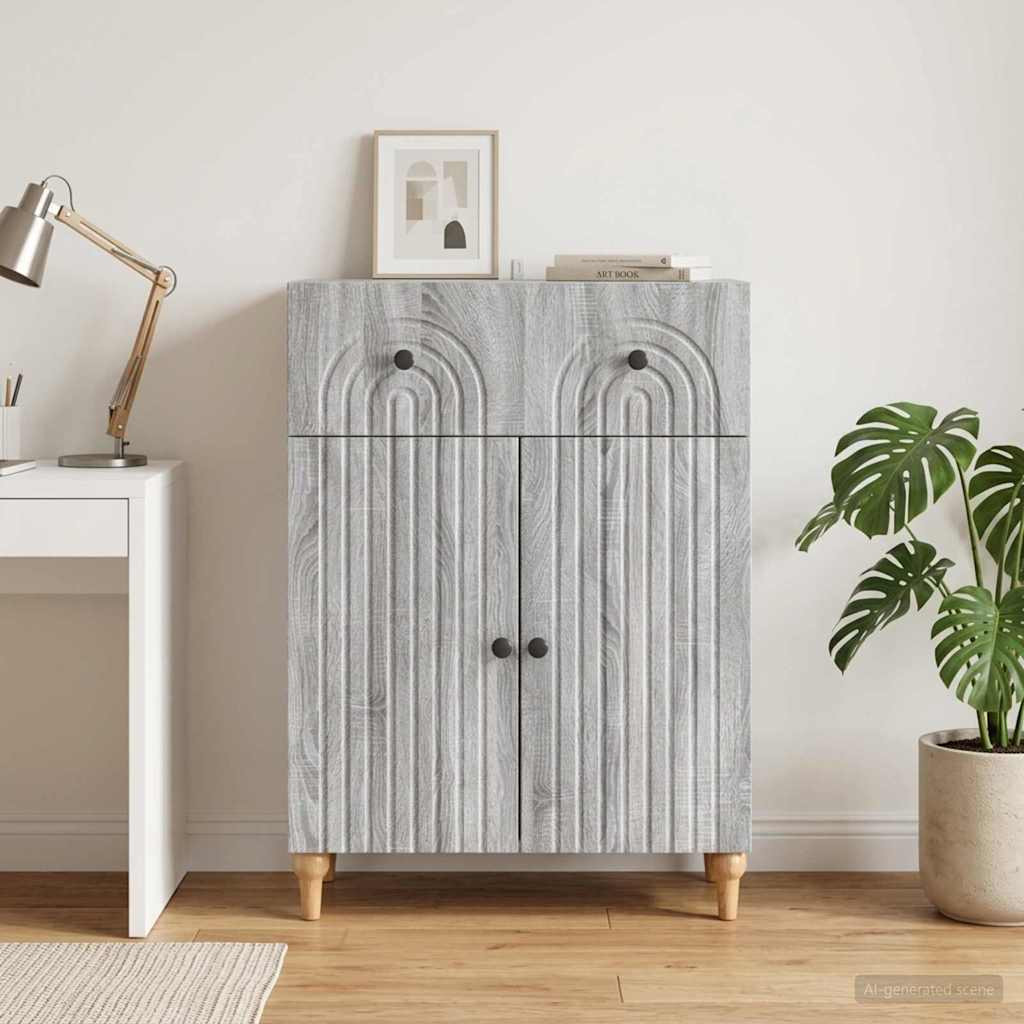 vidaXL Sideboard Graues Sonoma 66 x 34,5 x 90 cm Holzwerkstoff