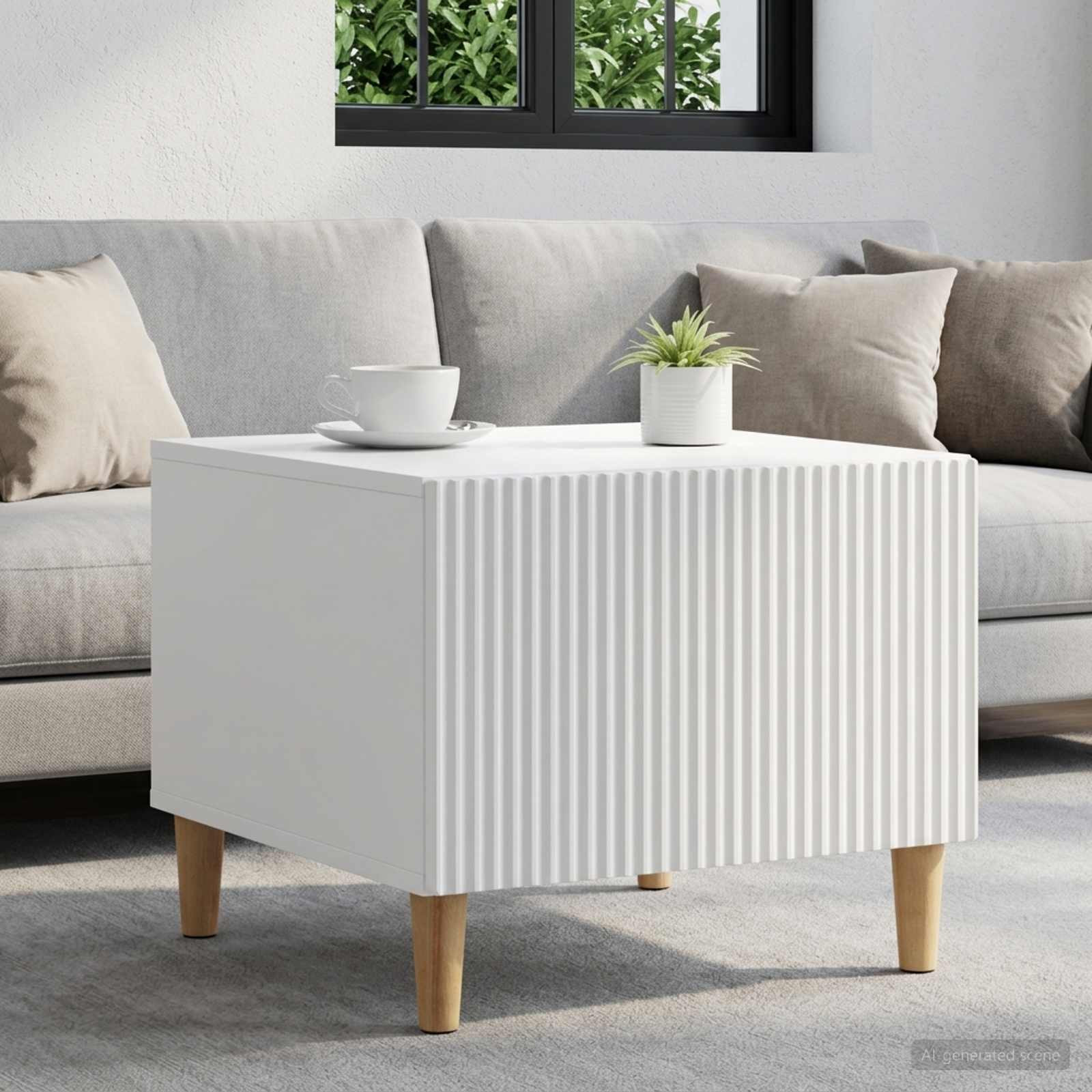 vidaXL Couchtisch mit Schubladen Weiß 49 x 50 x 40 cm Holzwerkstoff