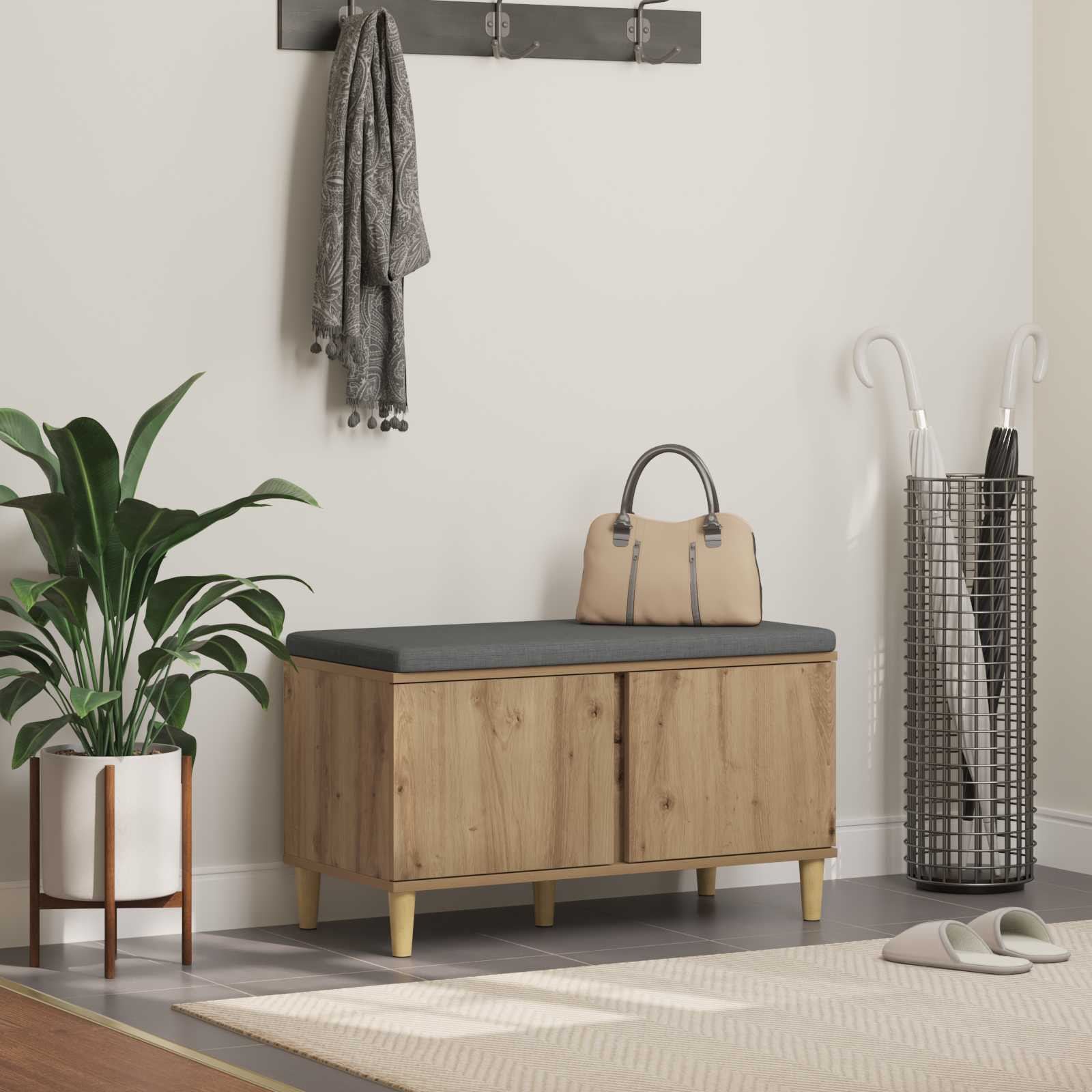 vidaXL Flurbank Artisan-Eiche 80 x 38 x 46 cm