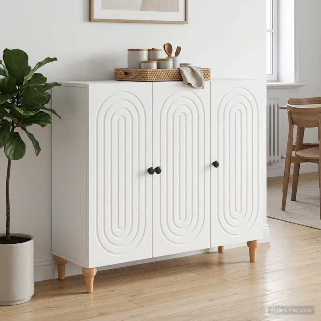 vidaXL Sideboard Weiß 89 x 34,5 x 80 cm Holzwerkstoff