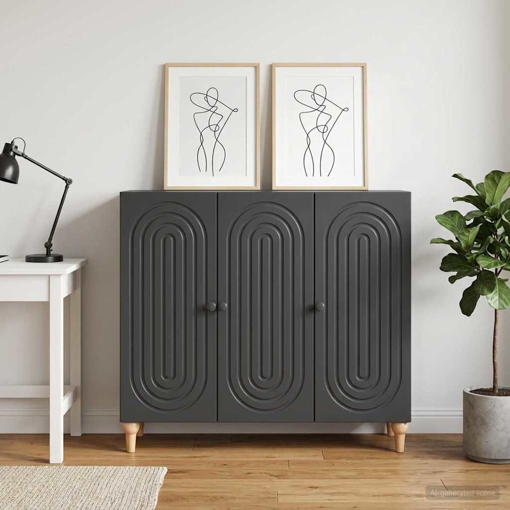 vidaXL Sideboard Schwarz 89 x 34,5 x 80 cm Holzwerkstoff