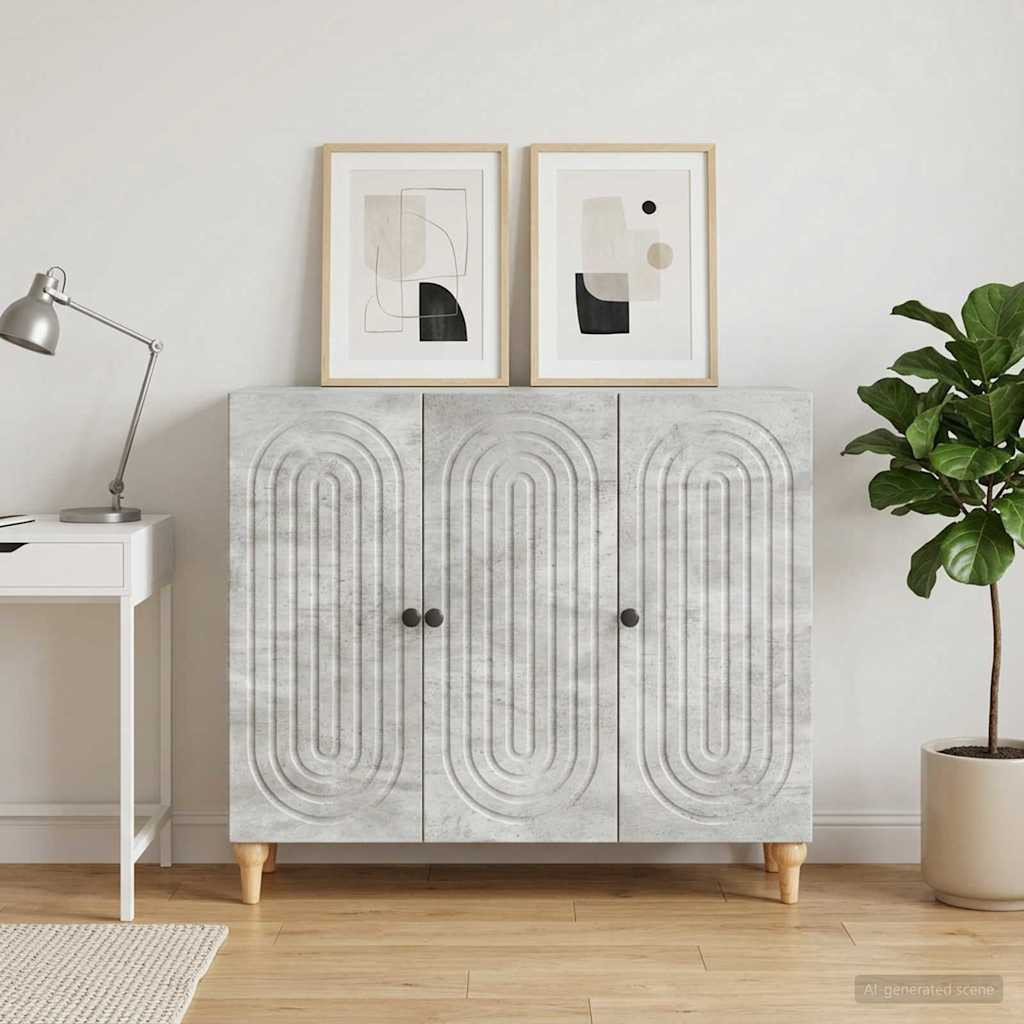 vidaXL Sideboard Betongrau 89 x 34,5 x 80 cm Holzwerkstoff