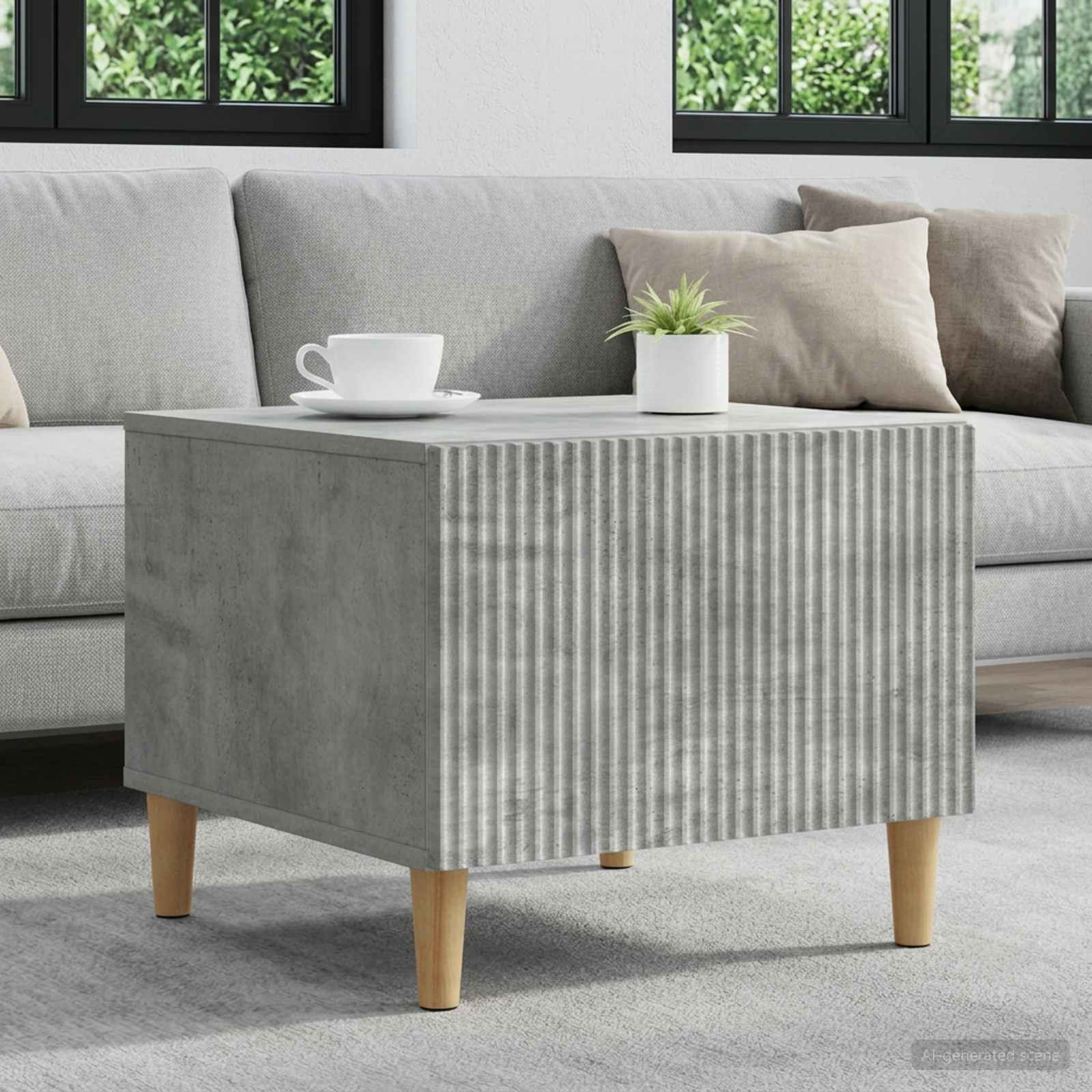 vidaXL Couchtisch Betongrau 49 x 50 x 40 cm Holzwerkstoff