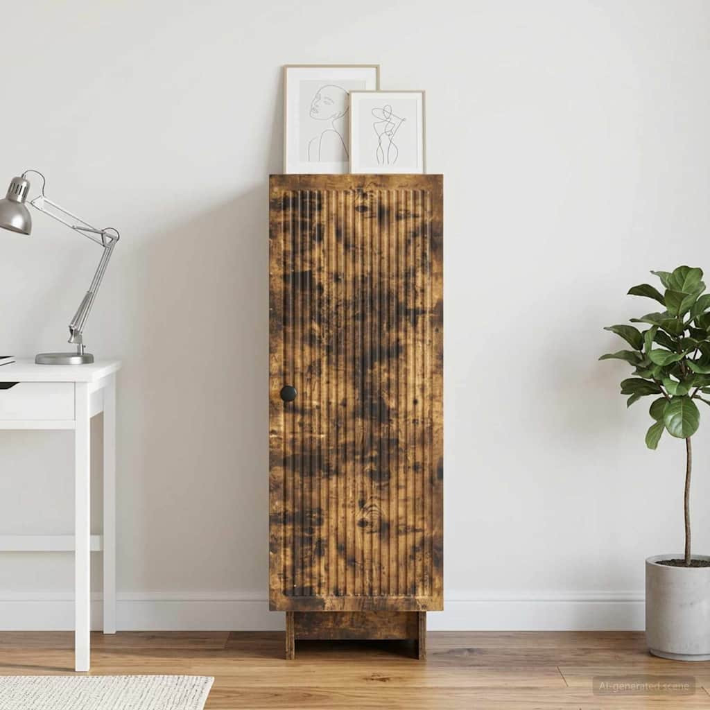 vidaXL Sideboard Geräucherte Eiche 33 x 34,5 x 90 cm Holzwerkstoff