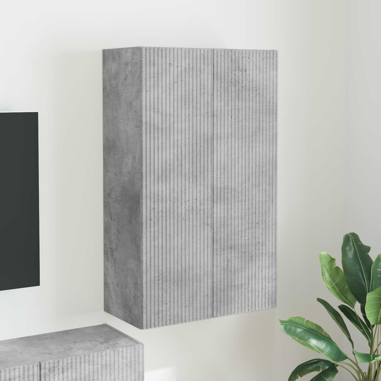 vidaXL TV-Wandschrank Beton Grau 59,5 x 31 x 100 cm Holzwerkstoff