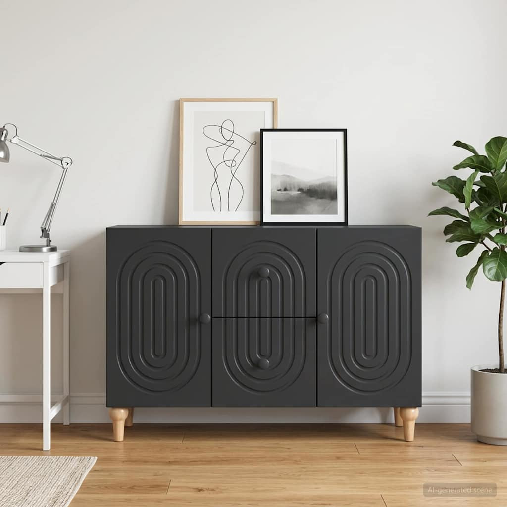 vidaXL TV-Schränk Schwarz 89 x 34,5 x 60 cm Holzwerkstoff