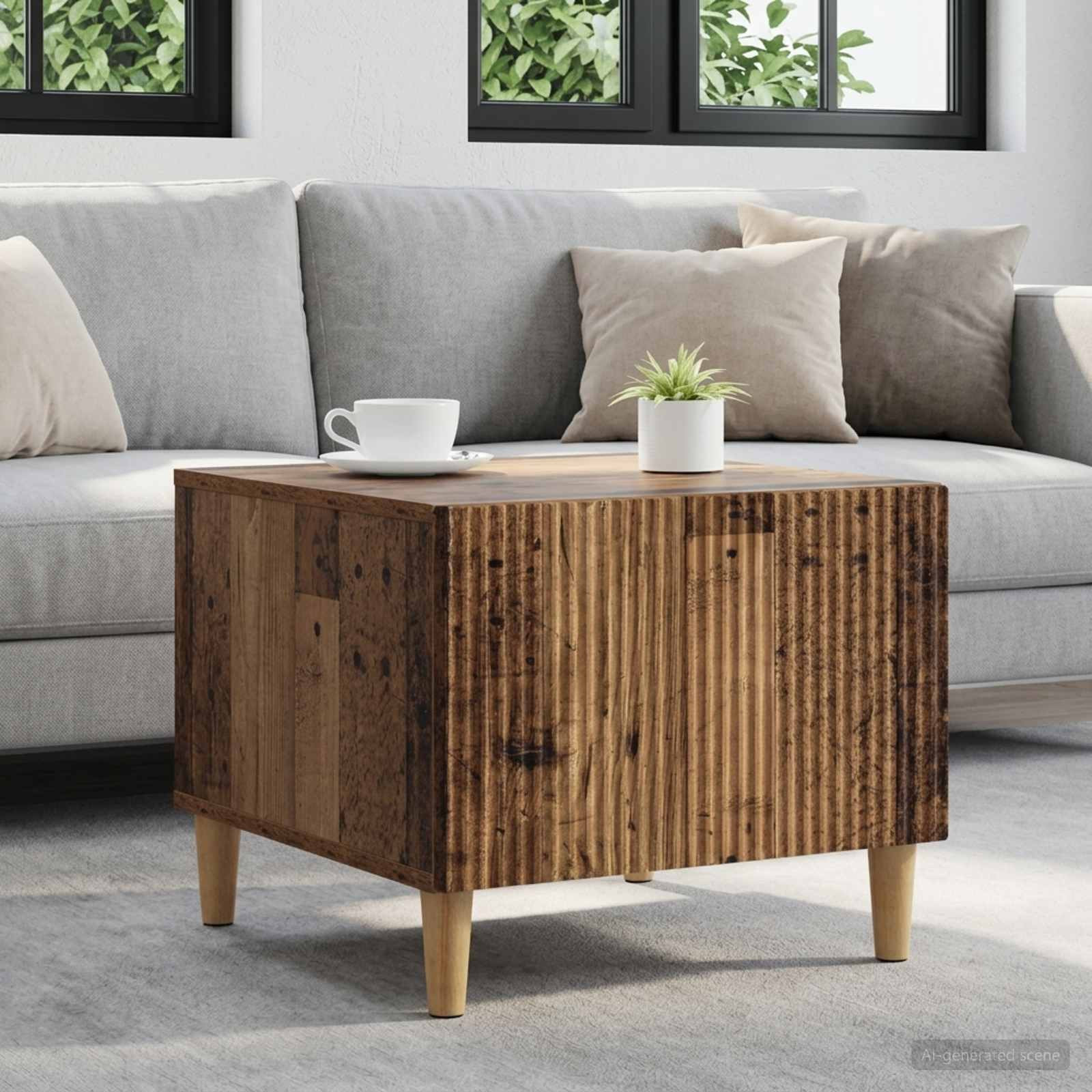 vidaXL Couchtisch mit Schubladen Altholz 49 x 50 x 40 cm Holzwerkstoff