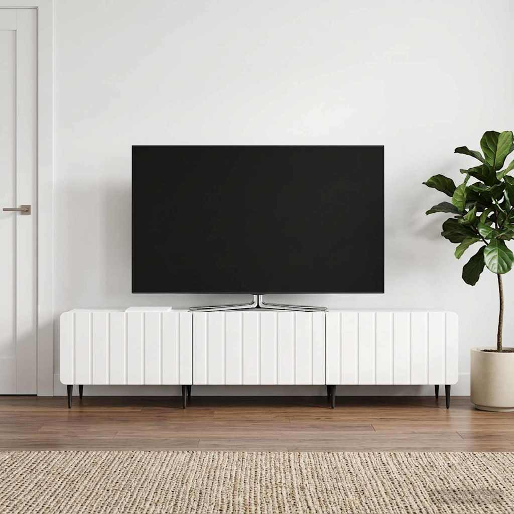 vidaXL TV-Schränk Hochglanz Weiß 147 x 34,5 x 32 cm Holzwerkstoff