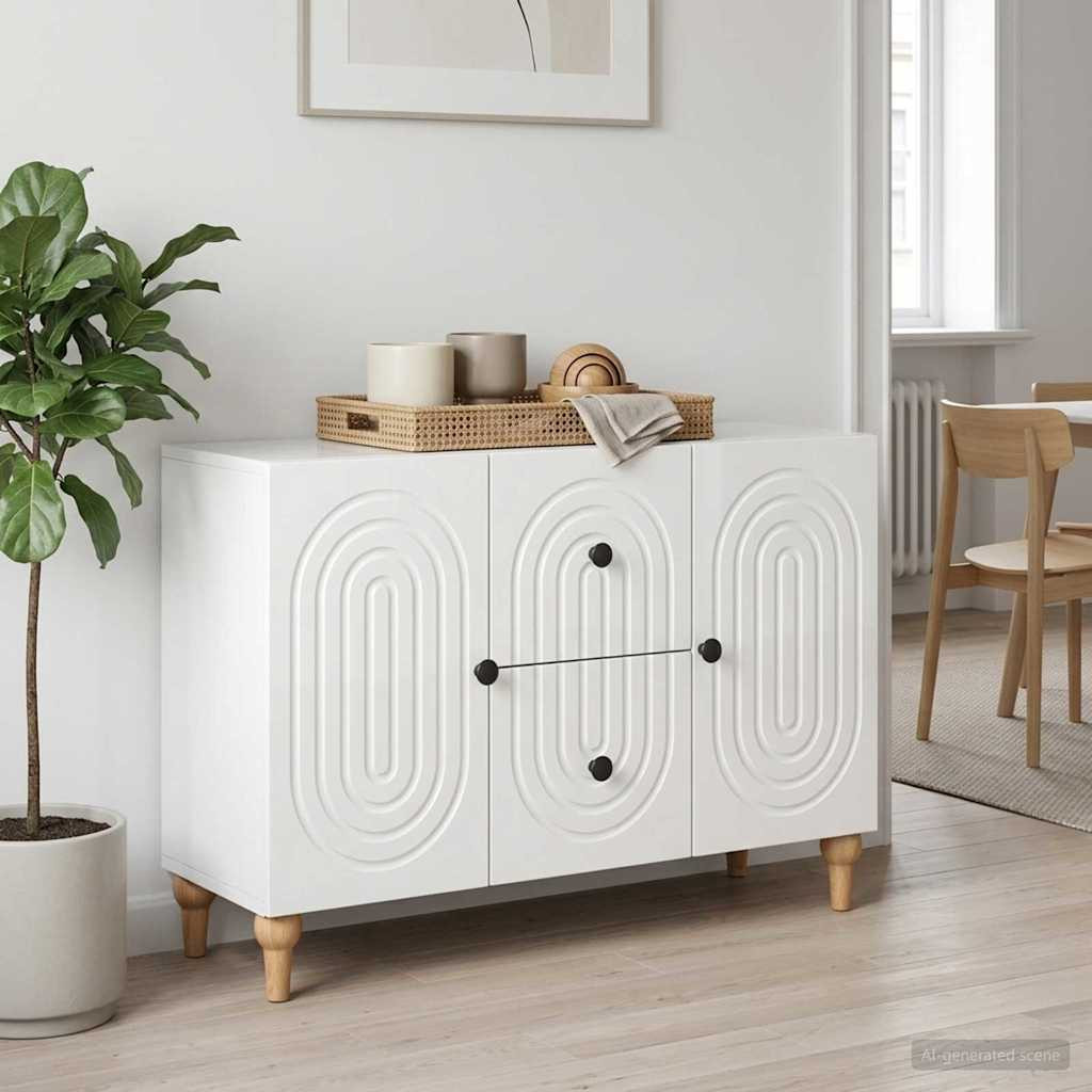 vidaXL TV-Schränk Hochglanz Weiß 89 x 34,5 x 60 cm Holzwerkstoff