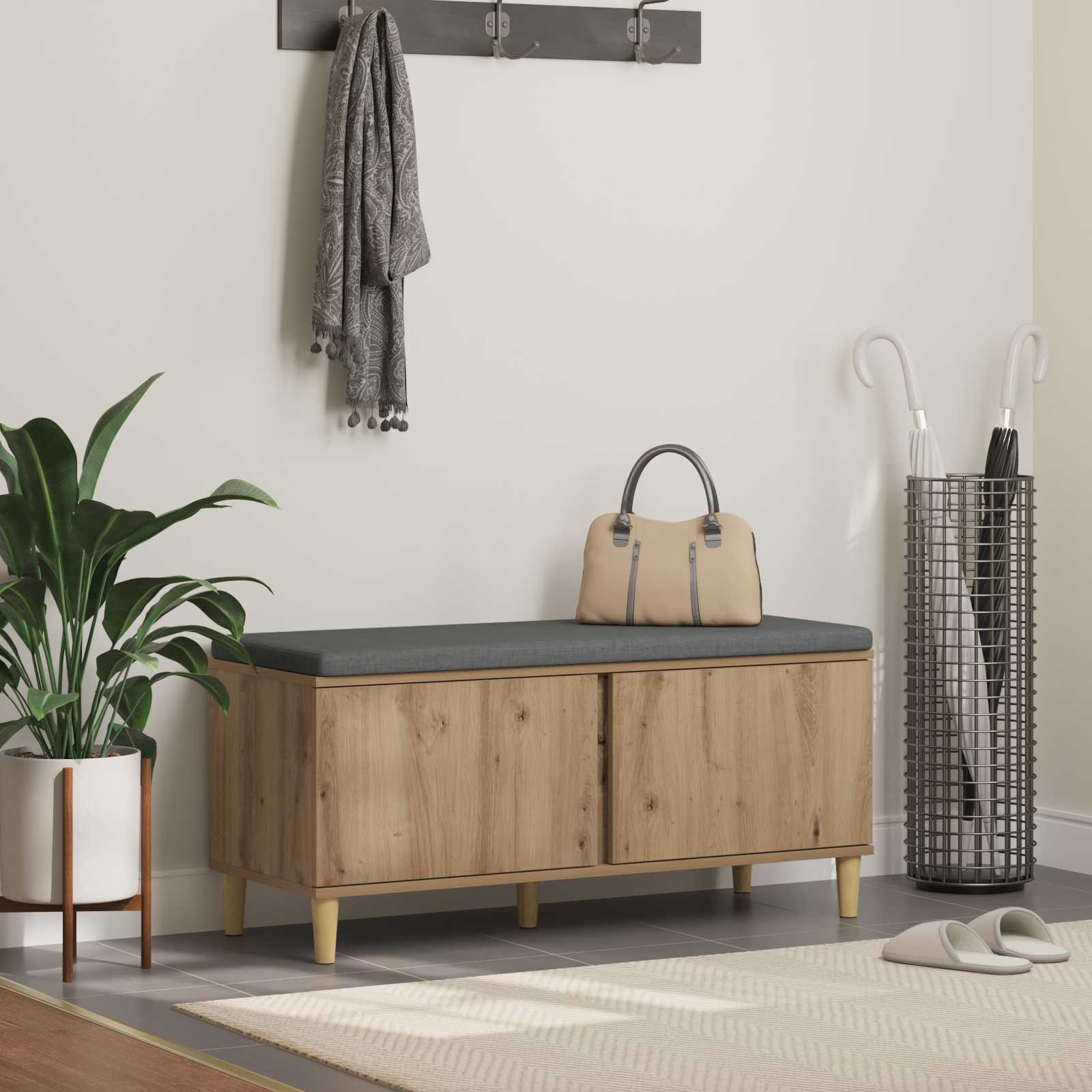 vidaXL Flurbank Artisan-Eiche 100 x 38 x 46 cm